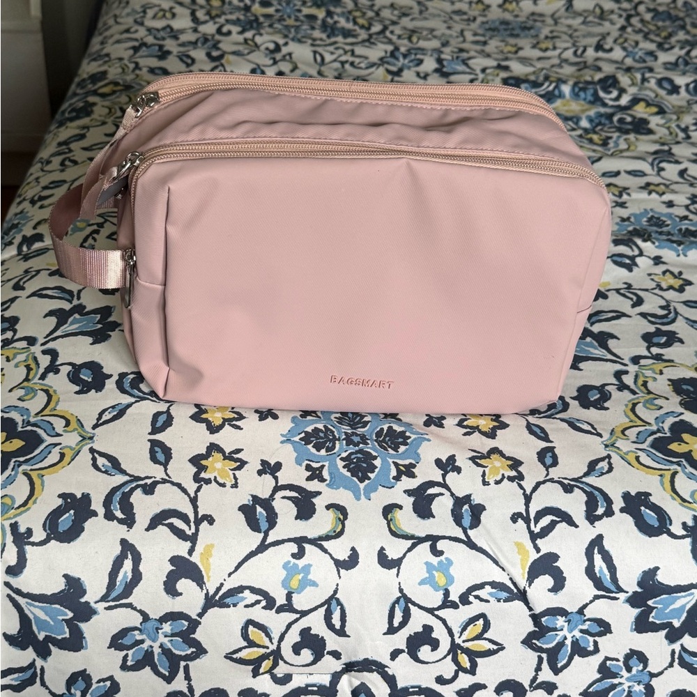 Baggallini Blush Pink Double-Zip Cosmetic Pouch